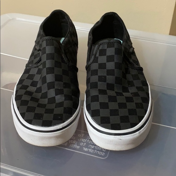 Vans Shoes - BLACK CHECKERED VANS SIZE 9 WOMEN